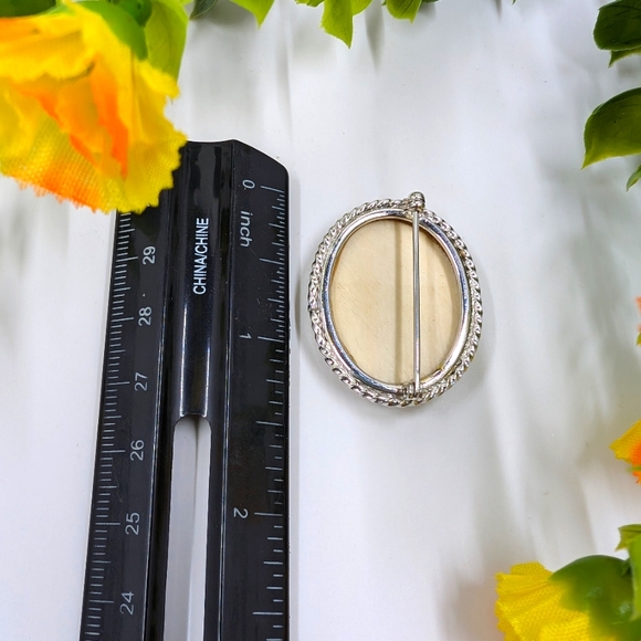 Vintage Ship and Whale Motif Sterling Silver Plated Brooch - Picture 4 of 4